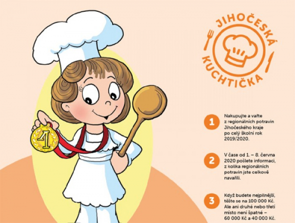 Startuje II. ročník soutěže pro školní jídelny Jihočeská Kuchtička o 200 tisíc